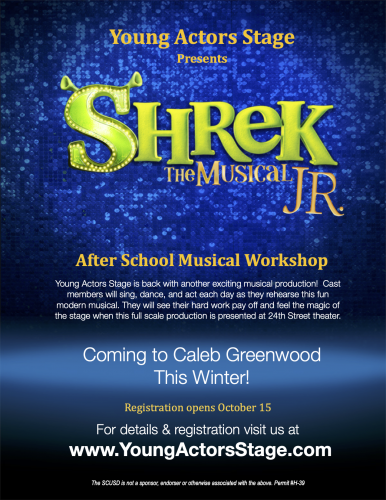 Shrek the Musical Jr. After School Musical Workshop